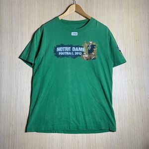 Notre Dame Shirt Adult Large Green Short Sleeve Men's Football 2013 Legends